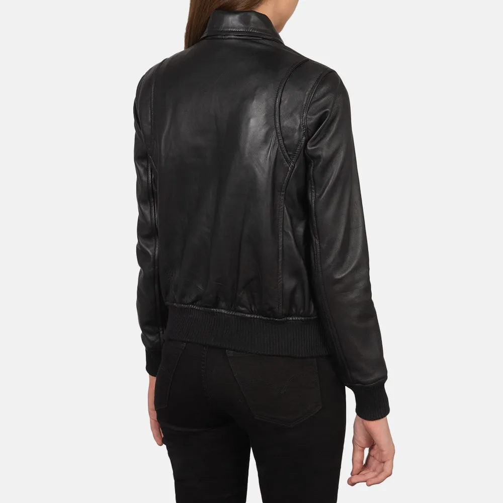 Ethereal Leather Bomber Jacket