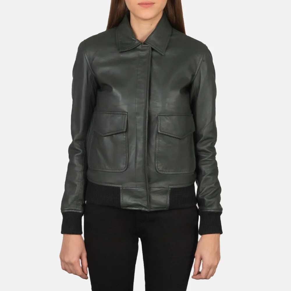 Ethereal Leather Bomber Jacket