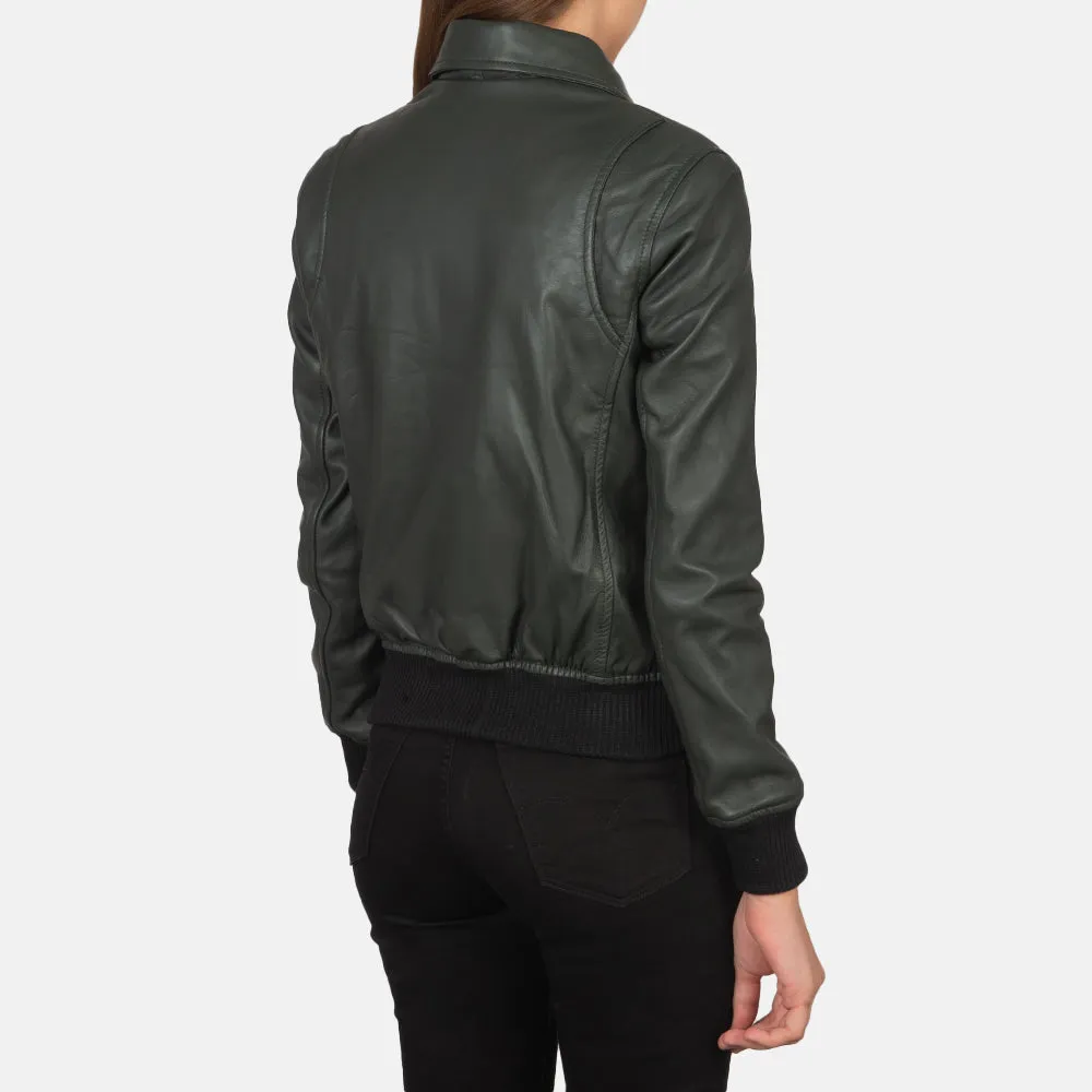 Ethereal Leather Bomber Jacket