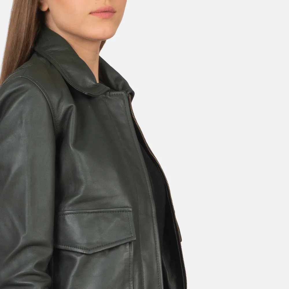 Ethereal Leather Bomber Jacket