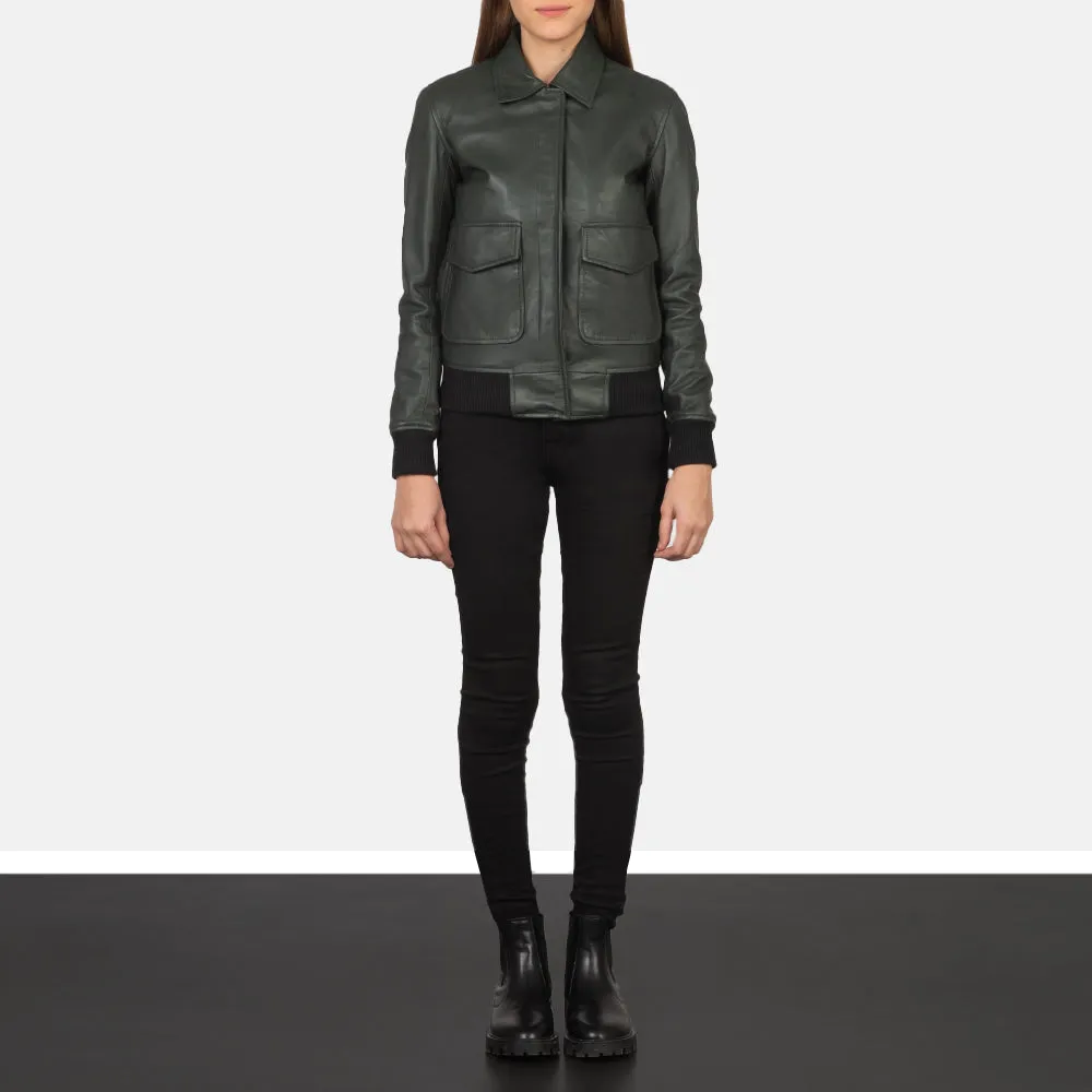Ethereal Leather Bomber Jacket