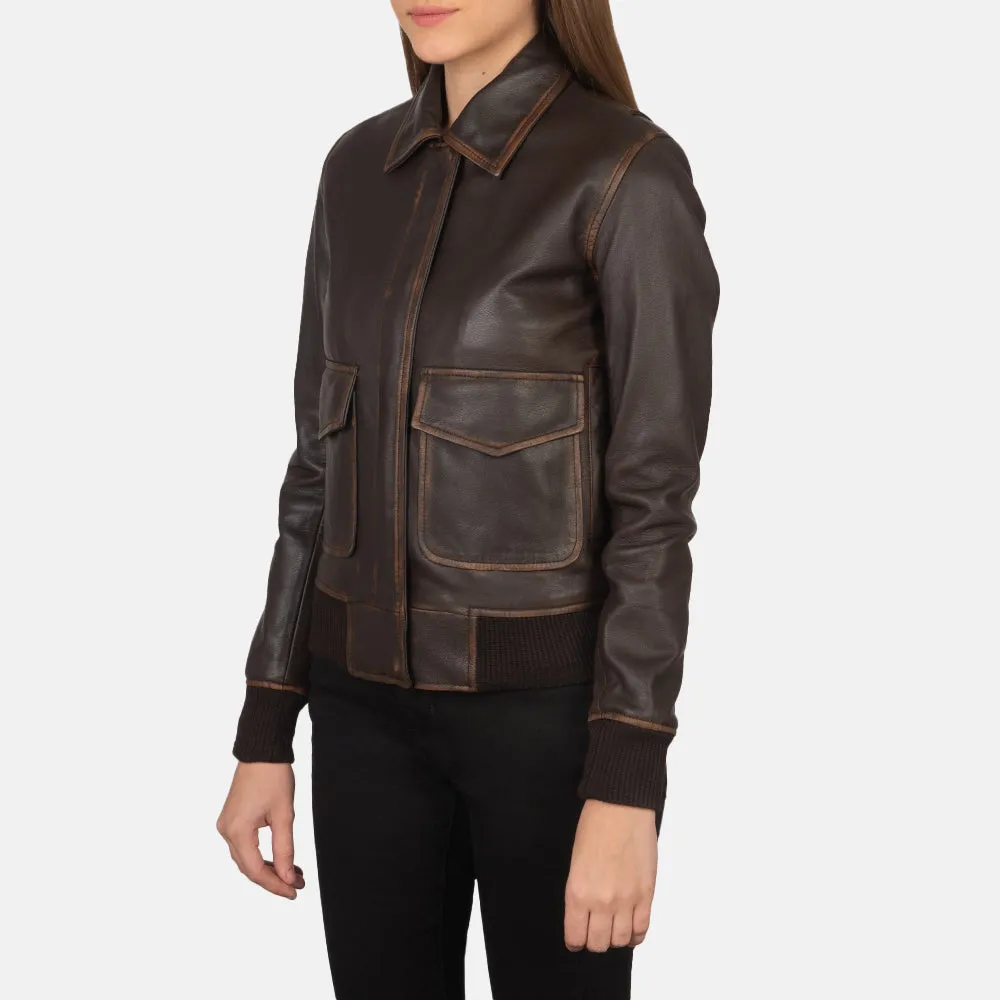 Ethereal Leather Bomber Jacket