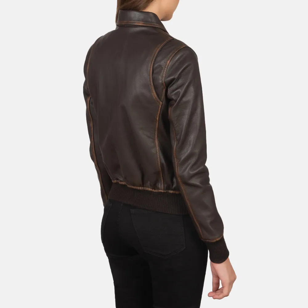 Ethereal Leather Bomber Jacket