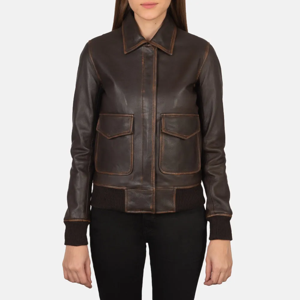 Ethereal Leather Bomber Jacket