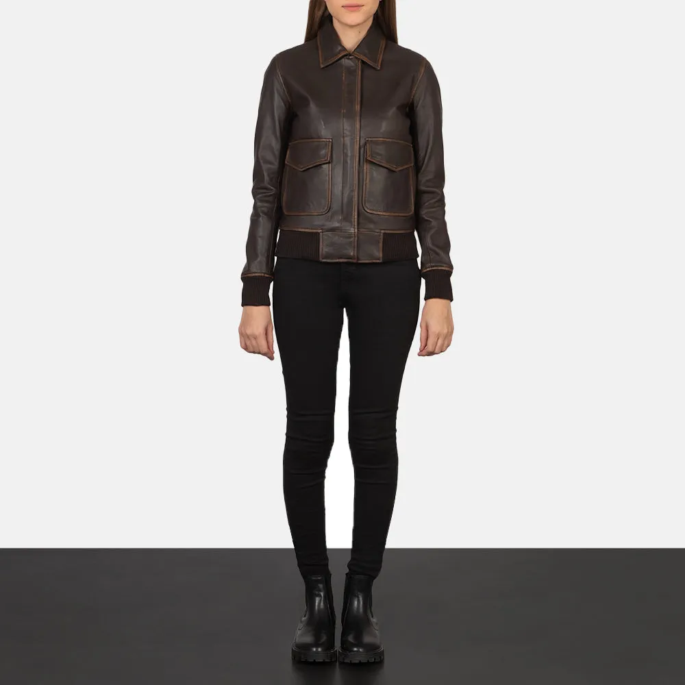 Ethereal Leather Bomber Jacket