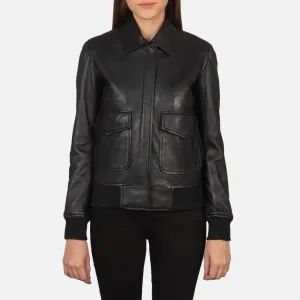 Ethereal Leather Bomber Jacket