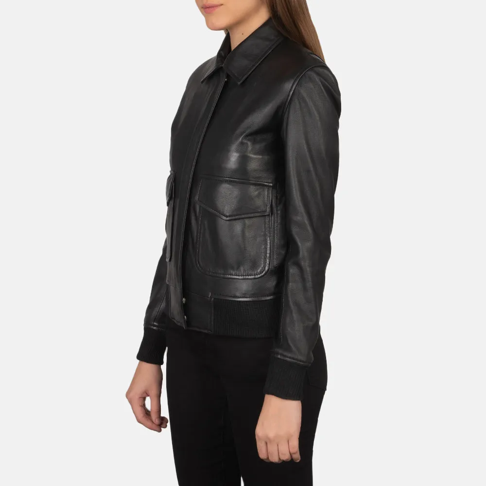 Ethereal Leather Bomber Jacket