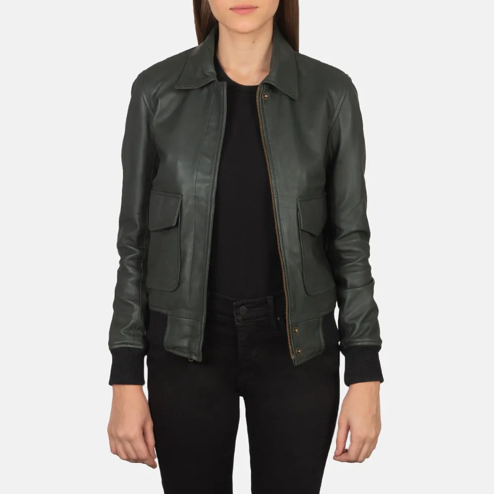 Ethereal Leather Bomber Jacket