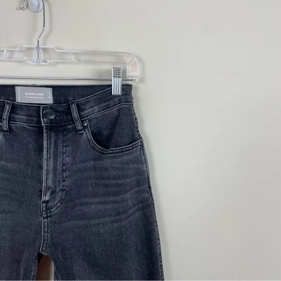 EVERLANE The Cheeky Bootcut Crop Jeans Washed Black Size 26