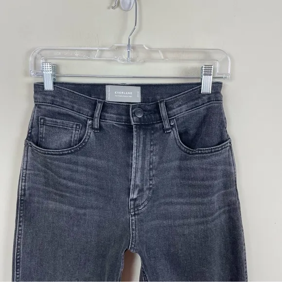 EVERLANE The Cheeky Bootcut Crop Jeans Washed Black Size 26