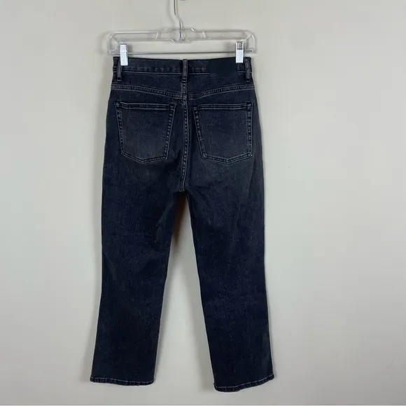 EVERLANE The Cheeky Bootcut Crop Jeans Washed Black Size 26