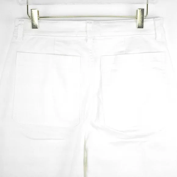 Everlane Womens White TALL High Waisted Straight Leg Crop Jeans Size 14 Denim