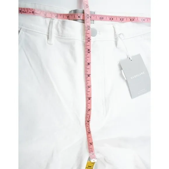 Everlane Womens White TALL High Waisted Straight Leg Crop Jeans Size 14 Denim