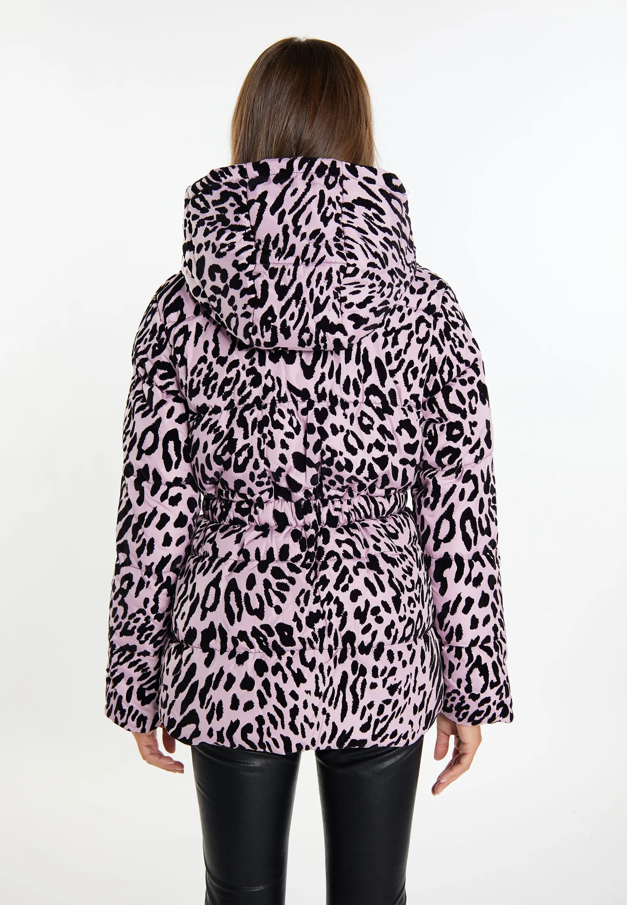 faina Women's Quilted Jacket With Leopard Print