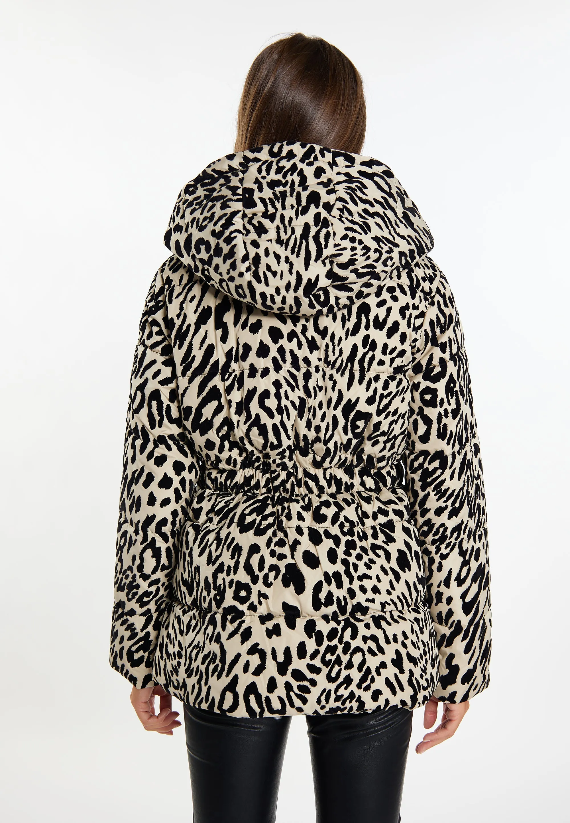 faina Women's Quilted Jacket With Leopard Print