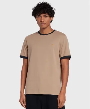 Farah Groves Ringer T-Shirt Smoky Brown
