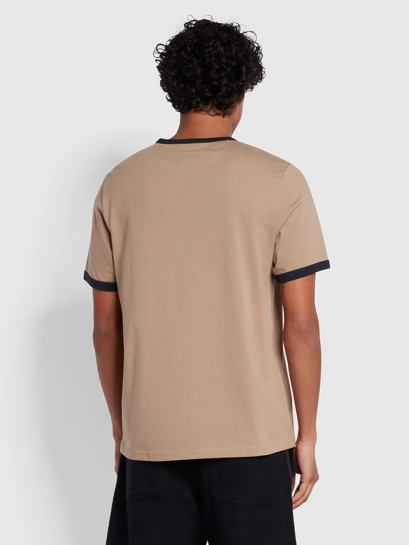 Farah Groves Ringer T-Shirt Smoky Brown