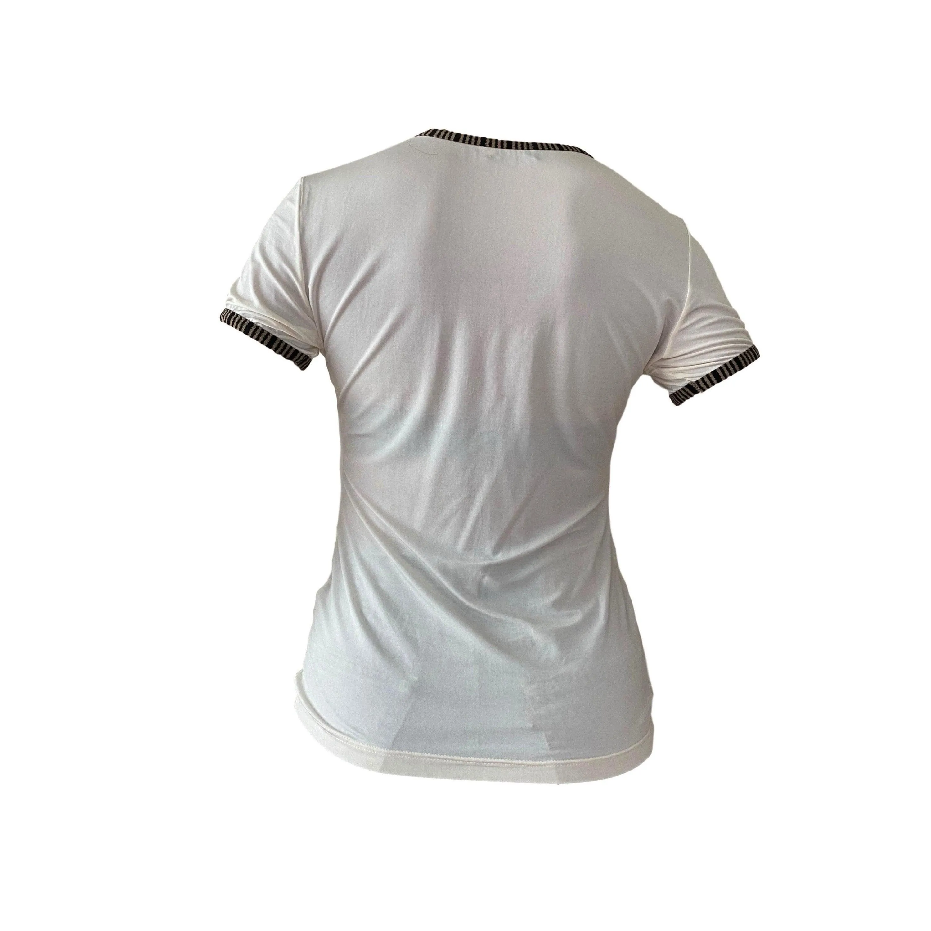 Fendi White Logo Ringer T-Shirt