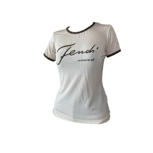 Fendi White Logo Ringer T-Shirt