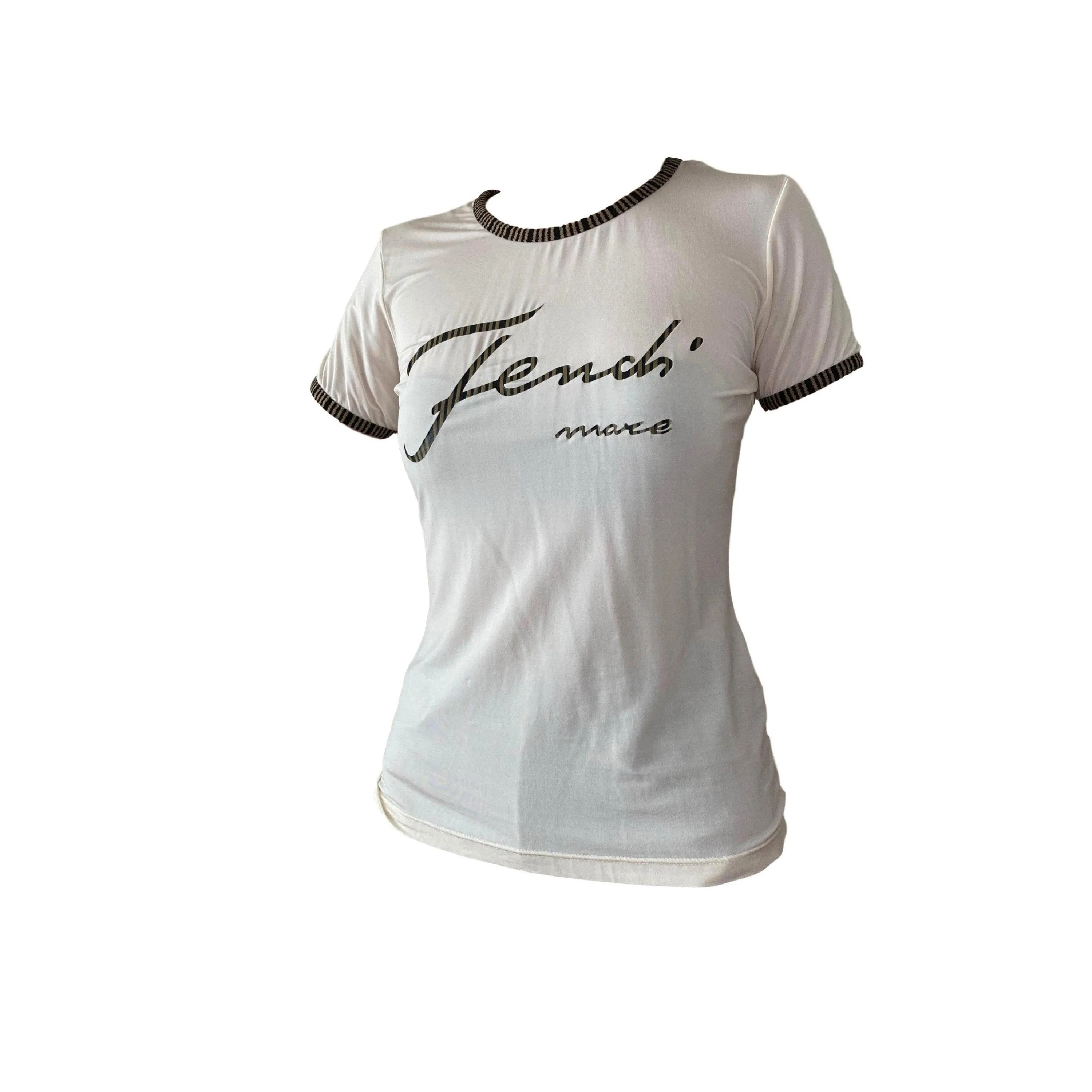 Fendi White Logo Ringer T-Shirt