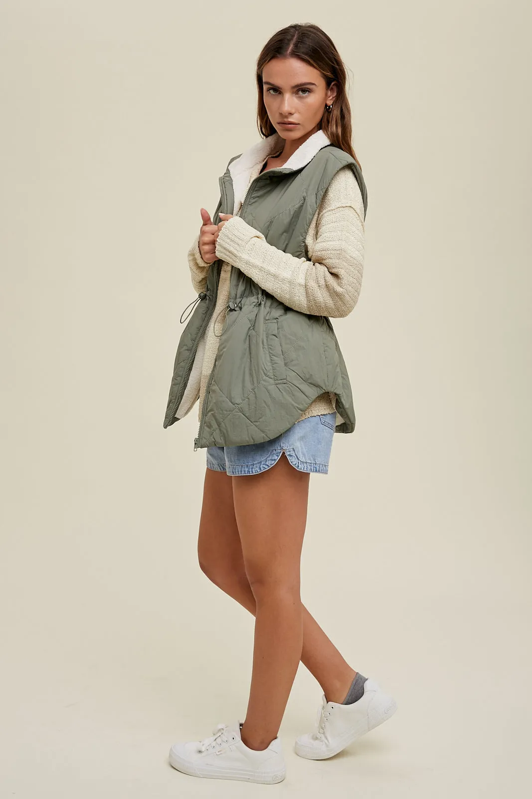 Fleece Lined Olive Green Vest