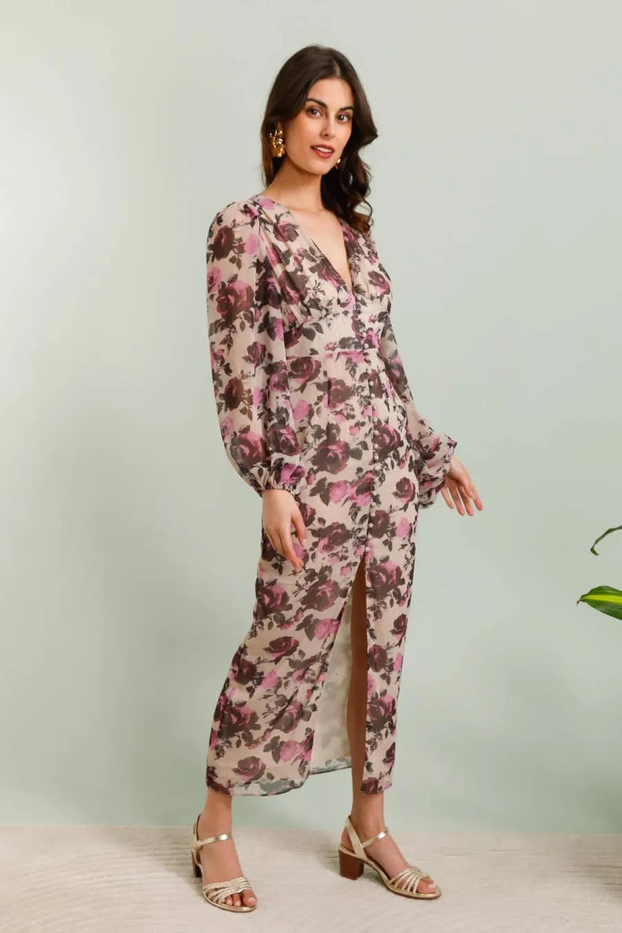 Floral Print Long Dress