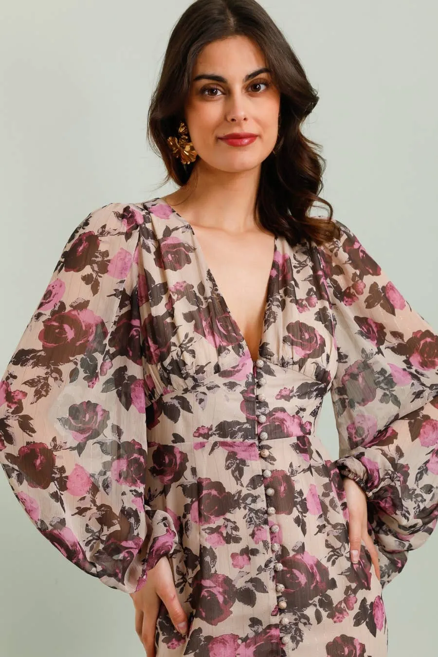 Floral Print Long Dress