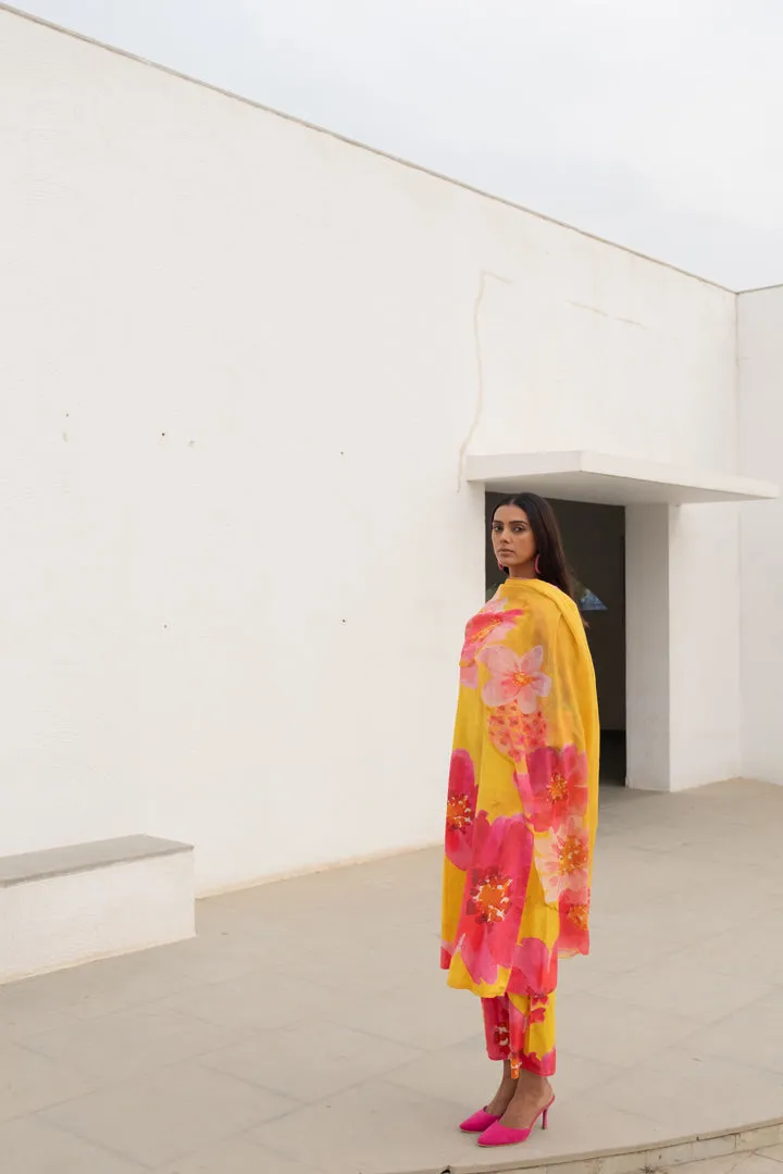 Floral Rhapsody Kurta Set with Dupatta