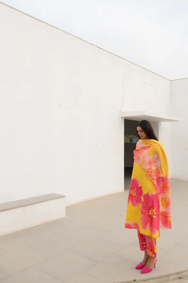 Floral Rhapsody Kurta Set with Dupatta