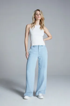 Flowy Wide Leg Tailored Jeans