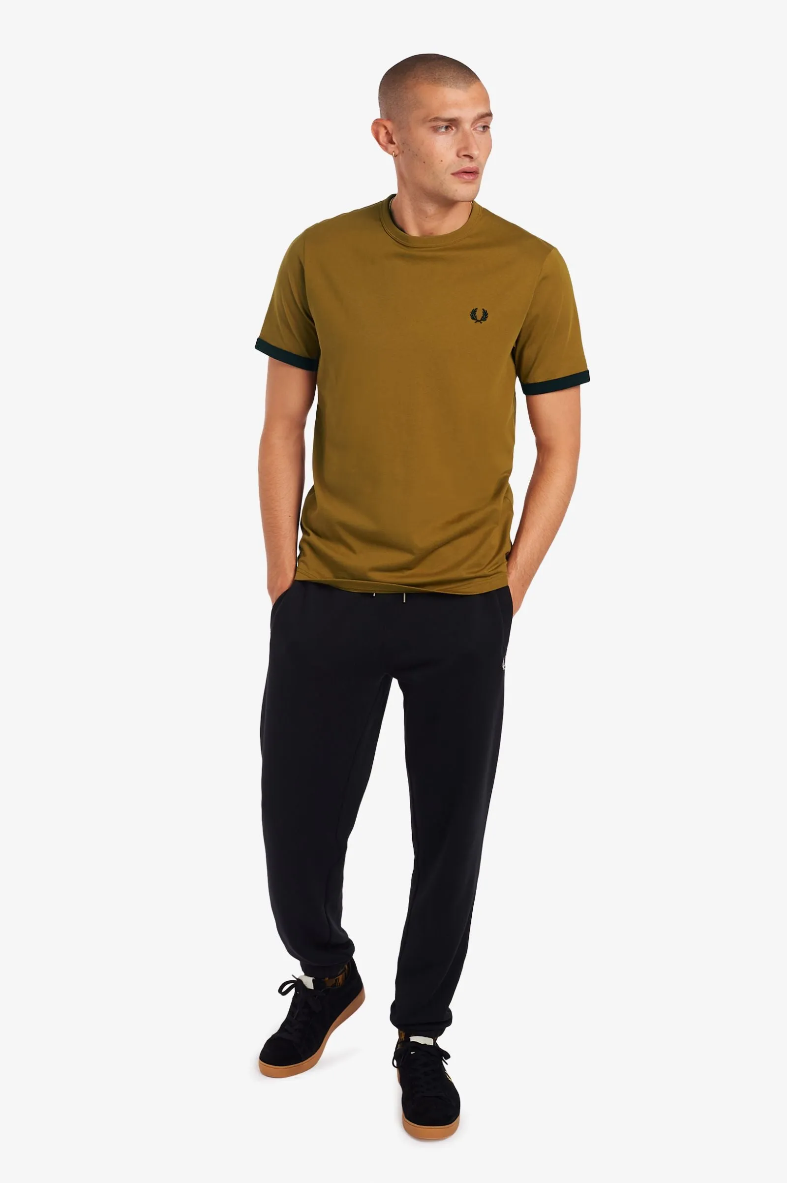 Fred Perry M3519 Ringer T-Shirt Dark Caramel
