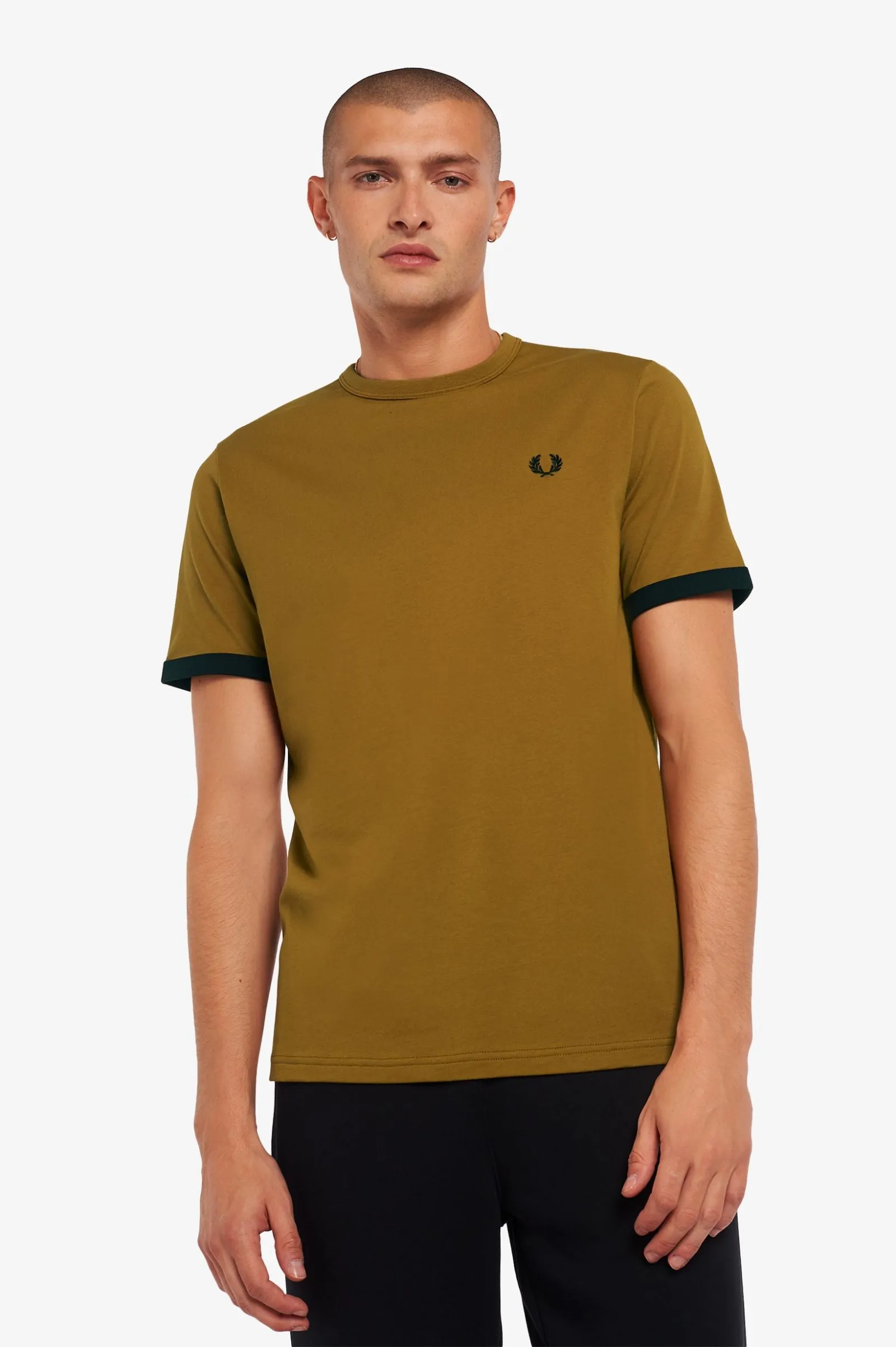 Fred Perry M3519 Ringer T-Shirt Dark Caramel