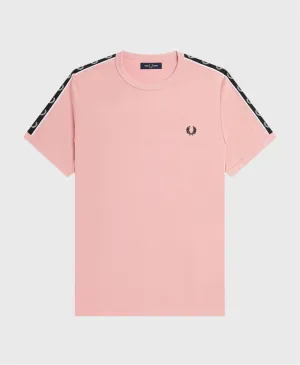 Fred Perry M4613 Contrast Tape Ringer T-Shirt Chalky Pink