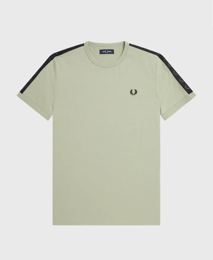 Fred Perry M5675 Tonal Tape Ringer T-Shirt S23 Seagrass Green