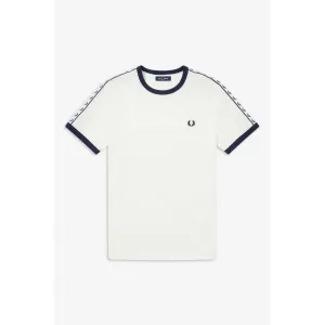 Fred Perry M6347 Taped Ringer T-Shirt Snow White