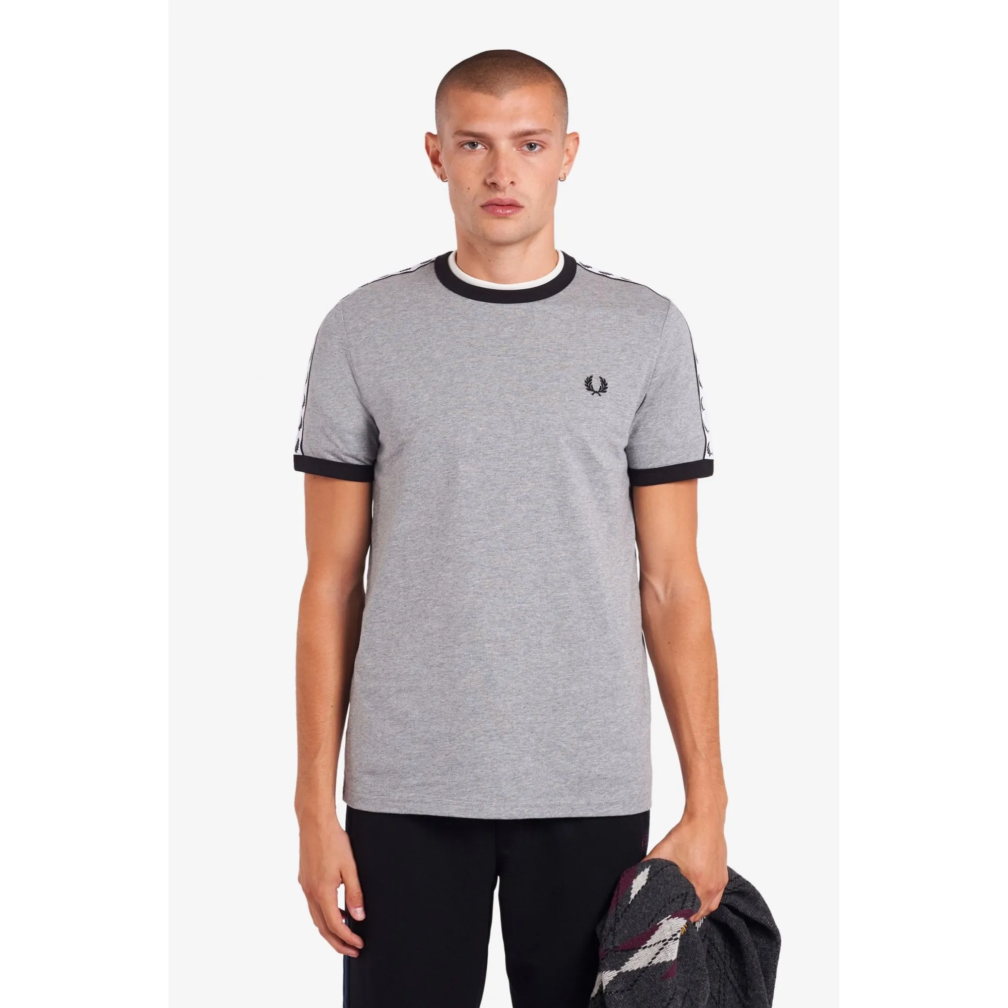 Fred Perry M6347 Taped Ringer T-Shirt Steel Marl