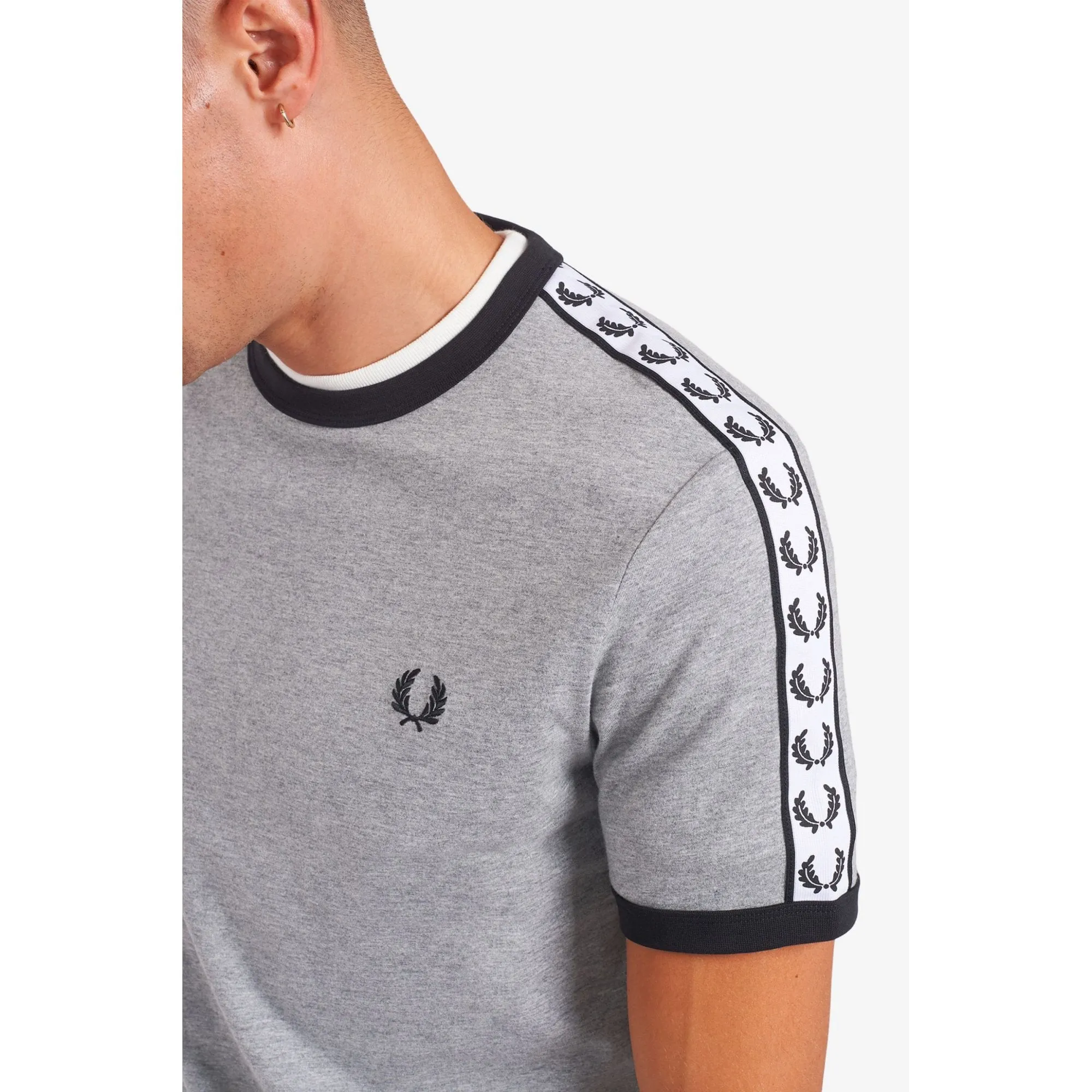 Fred Perry M6347 Taped Ringer T-Shirt Steel Marl
