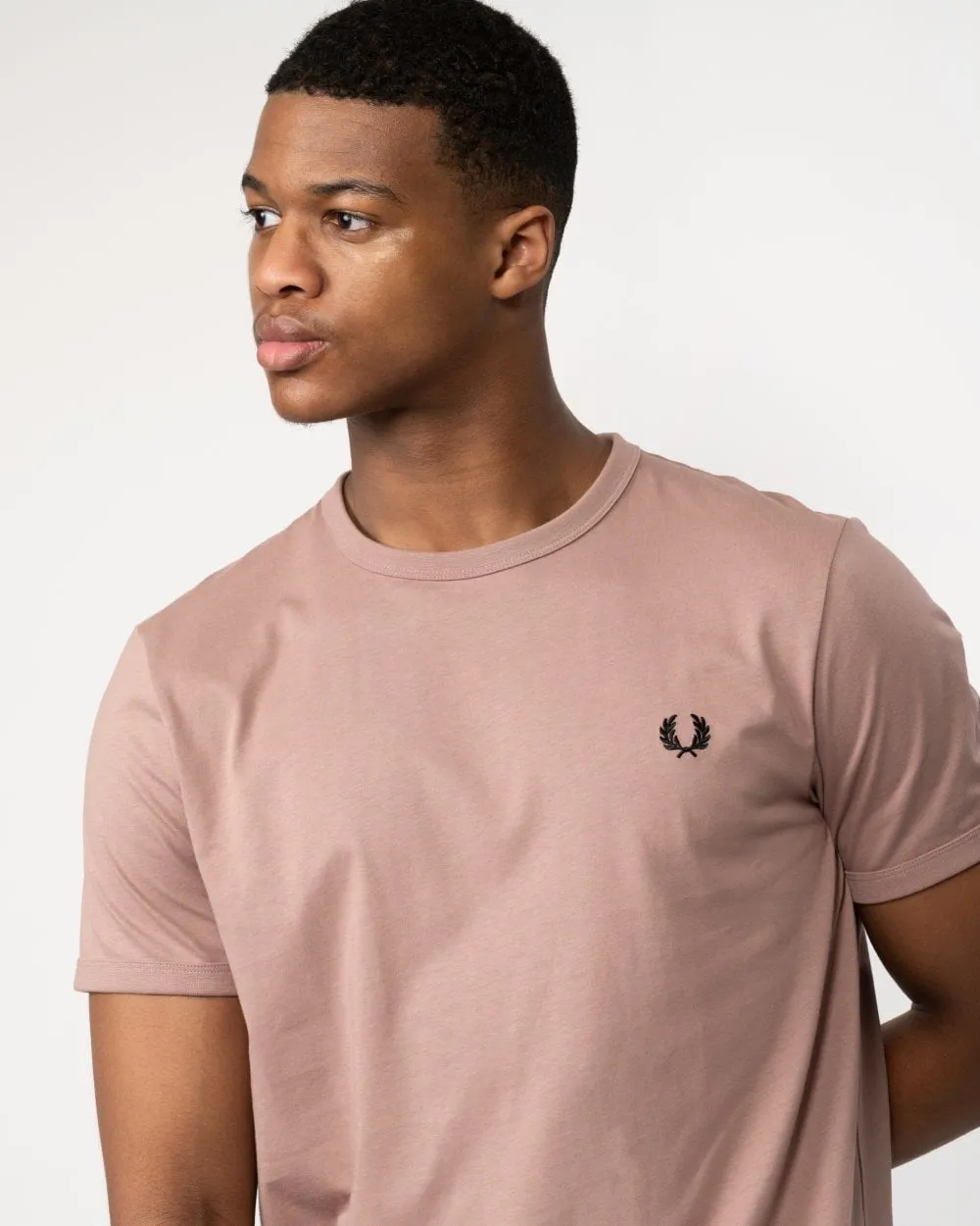 Fred Perry Ringer T-shirt Dark Pink/Black