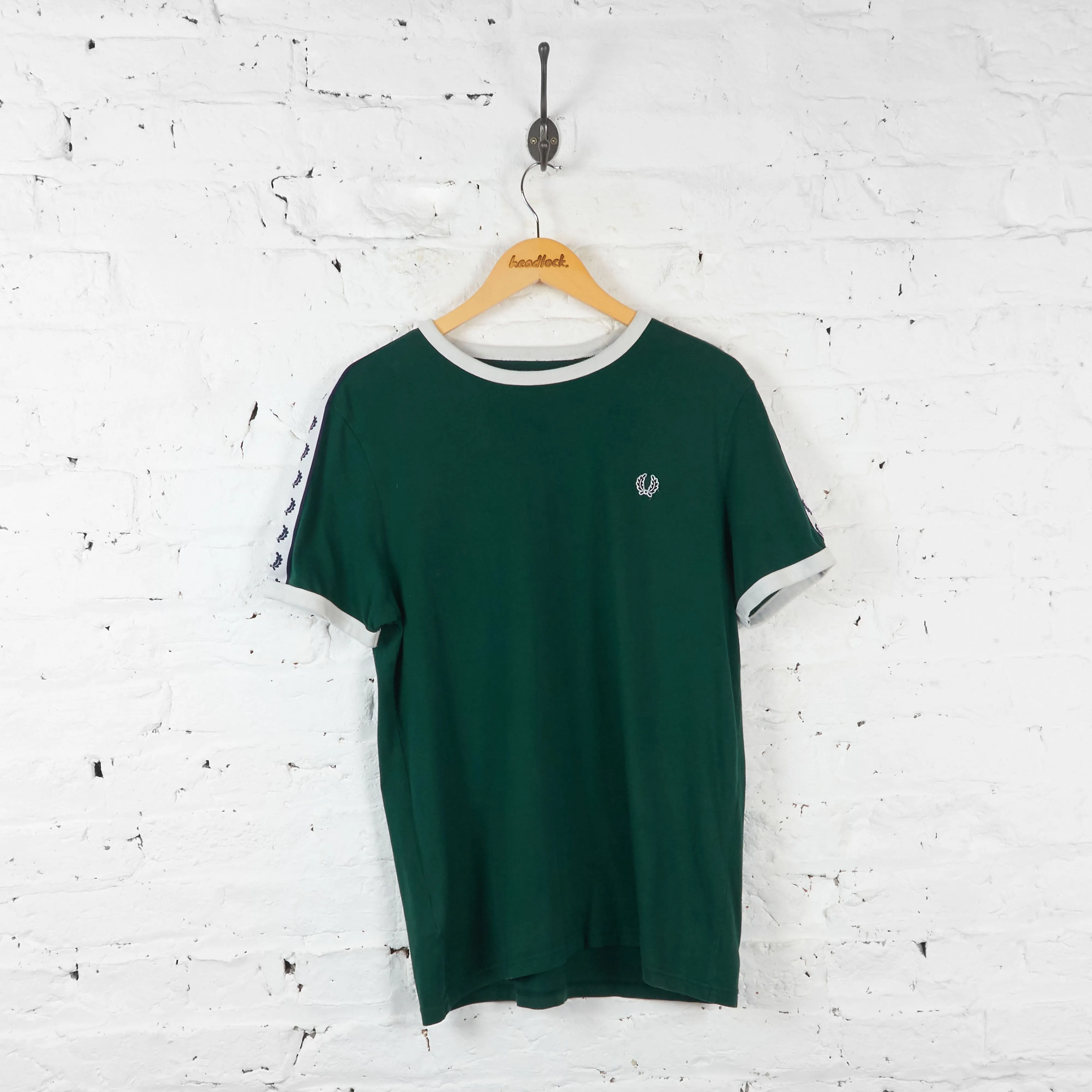 Fred Perry Ringer T Shirt - Green - L