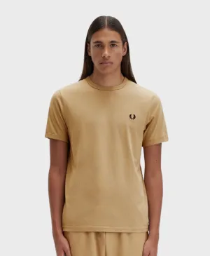 Fred Perry Ringer T-shirt Warm Grey/Brick