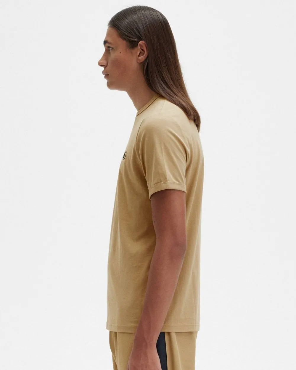 Fred Perry Ringer T-shirt Warm Grey/Brick