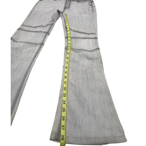Free People Jeans Women Size 28 Gray Denim Flare Leg Zipper Pockets