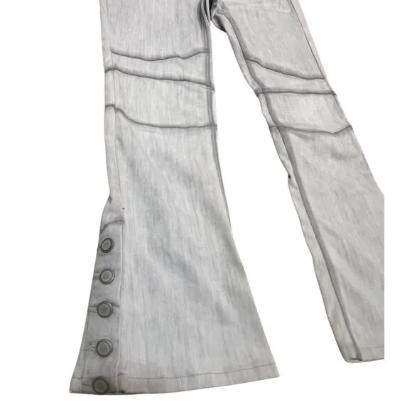 Free People Jeans Women Size 28 Gray Denim Flare Leg Zipper Pockets