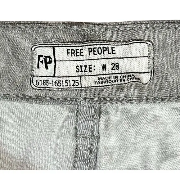 Free People Jeans Women Size 28 Gray Denim Flare Leg Zipper Pockets