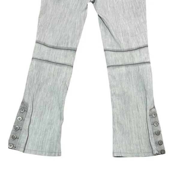 Free People Jeans Women Size 28 Gray Denim Flare Leg Zipper Pockets