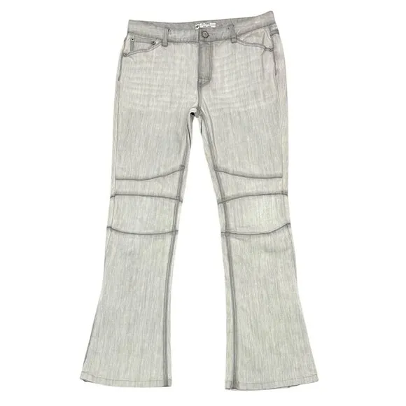 Free People Jeans Women Size 28 Gray Denim Flare Leg Zipper Pockets