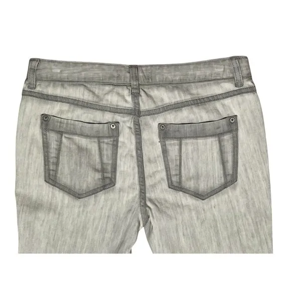 Free People Jeans Women Size 28 Gray Denim Flare Leg Zipper Pockets