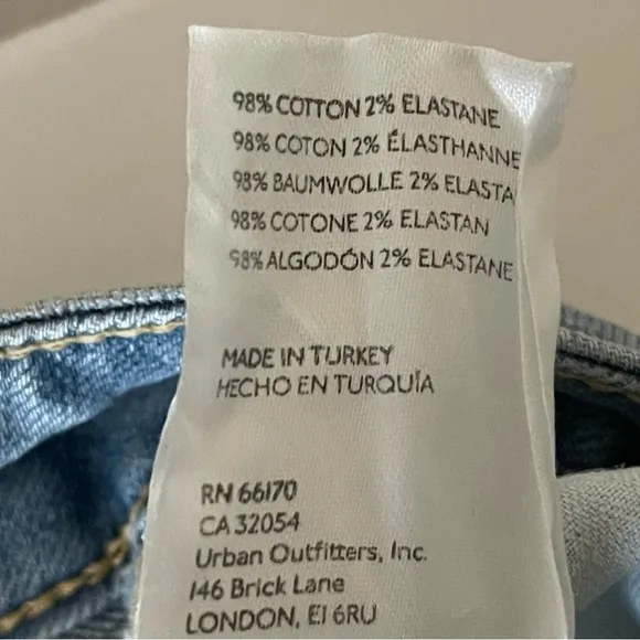Free People We the free Liv cropped Cotton Elastic Blue Flare Denim Jeans -27