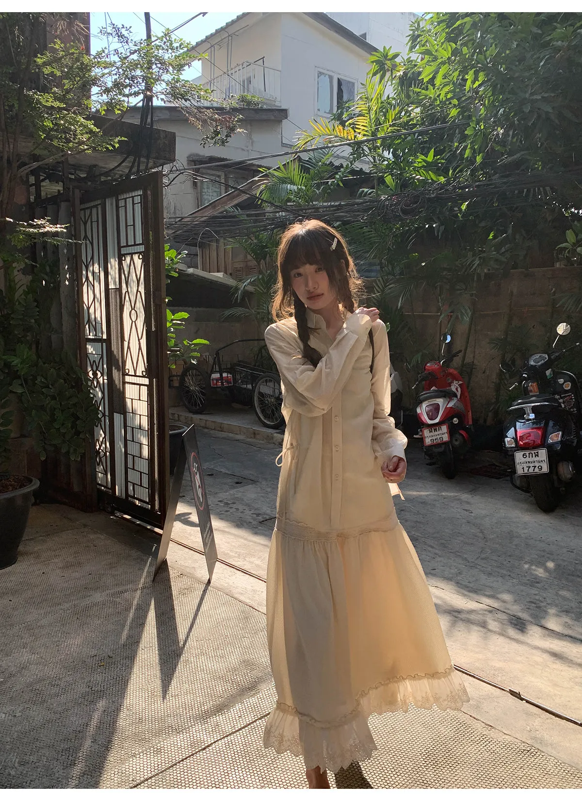 French lace A-line dress