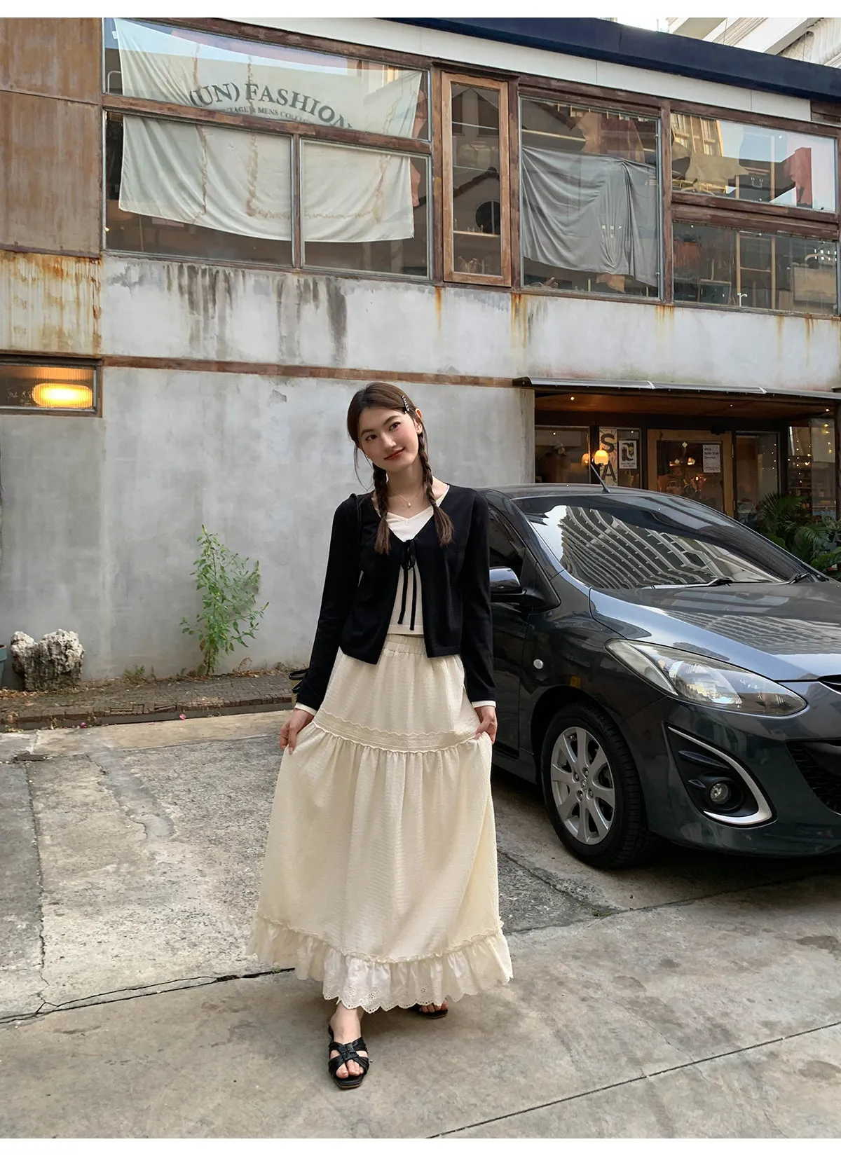 French lace A-line dress